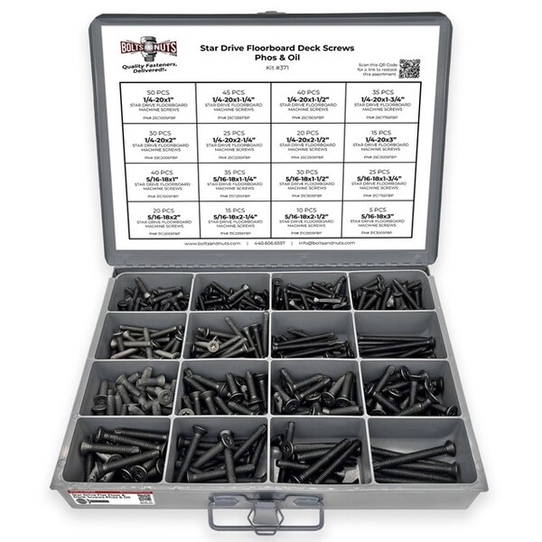 Boltsandnuts.Com Star Drive Flat Head Trailer Floorboard Deck Screws Assortment - 441 PCS Assortment Kit #371 - main
